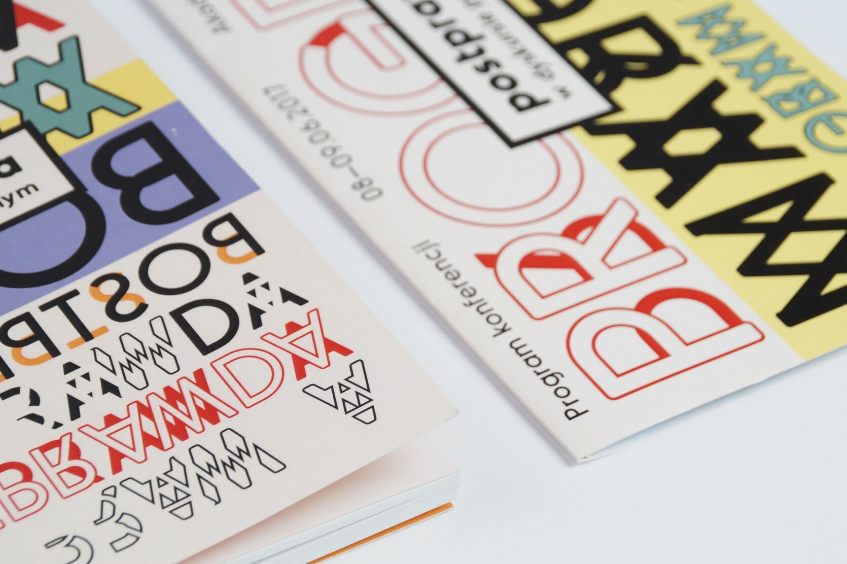 Elements of visual identity — leaflet, programme — closeup