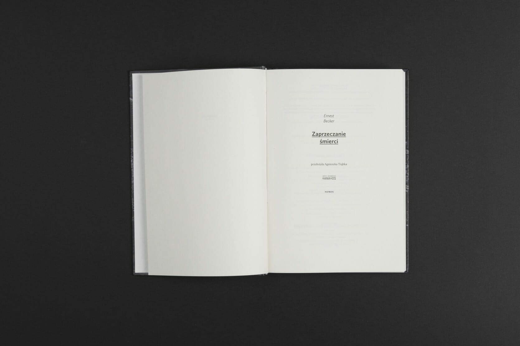 Seria wydawnicza tanatos - projekt książki - układ typograficzny